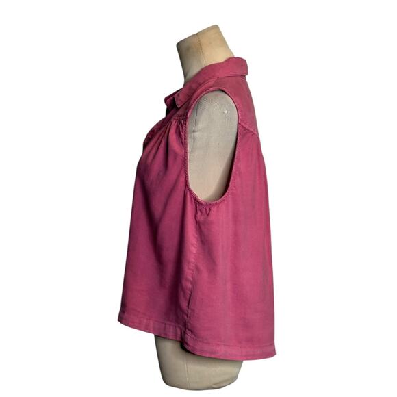 Bella Dahl pink sleeveless buttoned blouse size small - Picture 7 of 13